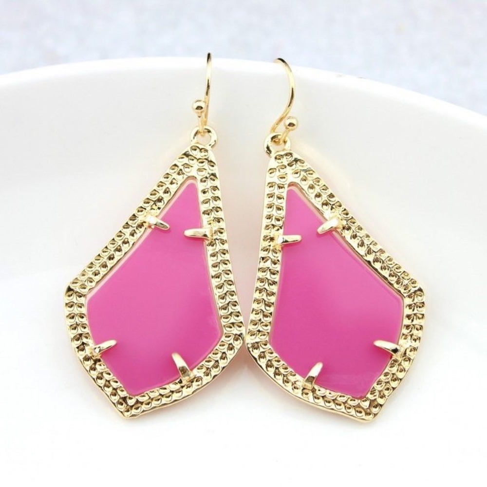 Womens Earrings Kite Gold Pink Hook